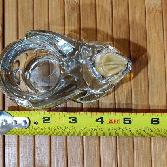 Vintage Indiana Glass Easter Bunny Clear Crystal Votive Tea Light Candle Holder - Picture 3 of 10